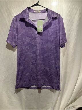 Men's Purple Camo Polo Shirt - Performance Short Sleeve